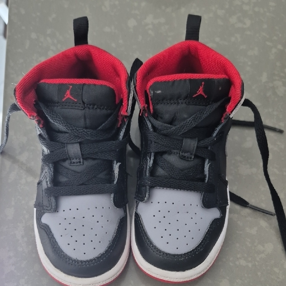 Nike Kids Black and Red High-Top Sneakers